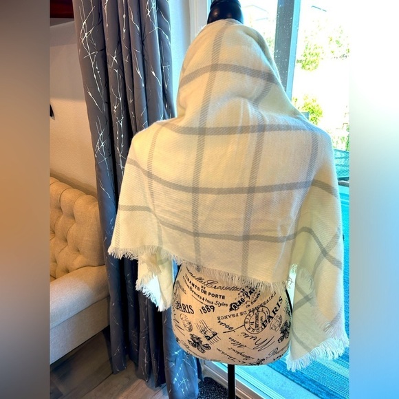 D02.15 Cream and Grey Pashmina - Picture 2 of 3